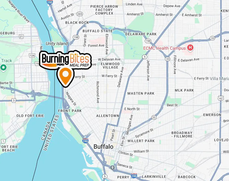 Burning Bites Location on Map of Buffalo