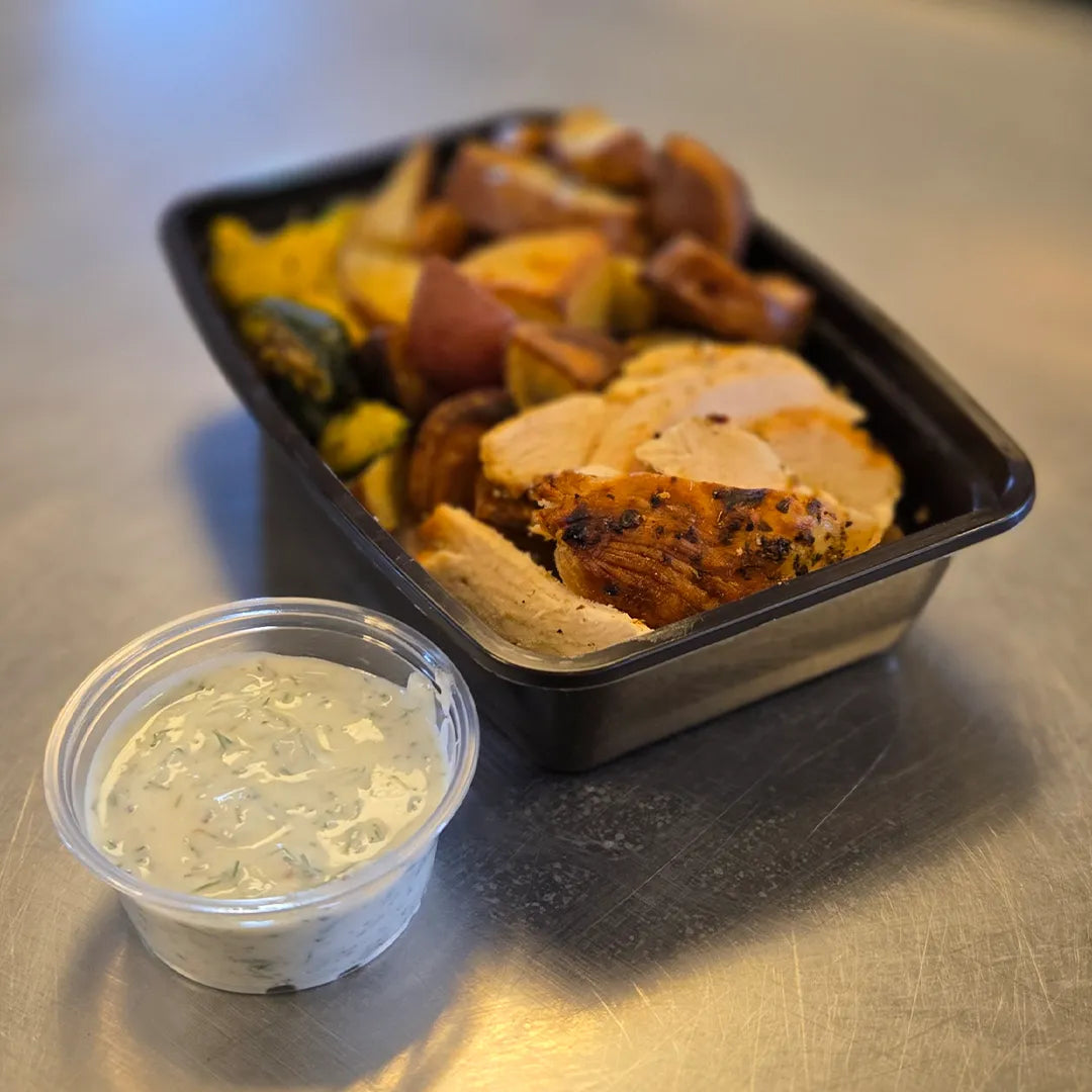 Greek Chicken and Potatoes Burning Bites Meal